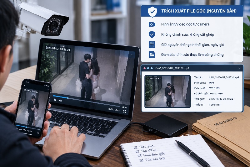 Bằng chứng ngoại tình từ camera cần trích xuất nguyên bản