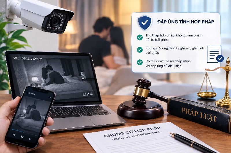 Bằng chứng ngoại tình từ camera cần đáp ứng tính hợp pháp