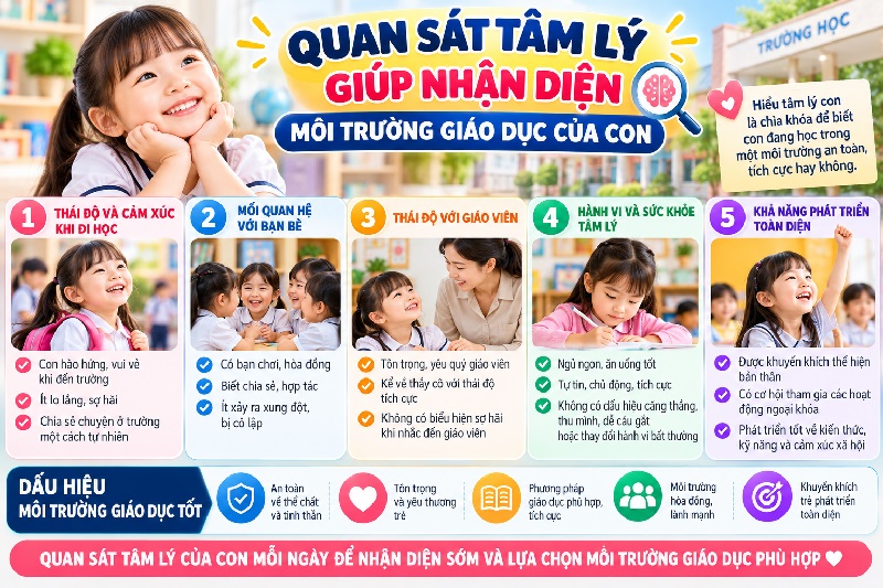 Kiểm chứng môi trường học tập của con giúp bảo vệ trẻ