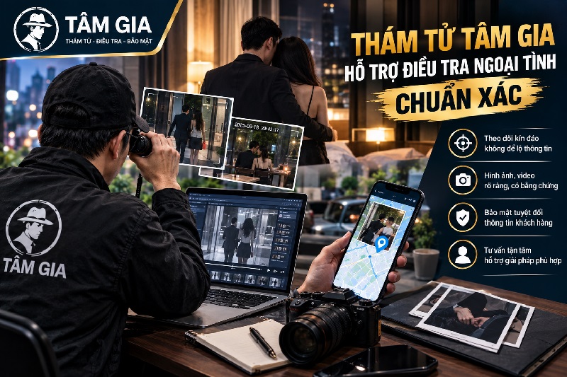 Thám tử Tâm Gia hỗ trợ điều tra ngoại tình chuẩn xác