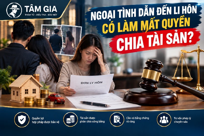 Ngoại tình dẫn đến li hôn có làm mất quyền chia tài sản hay không?