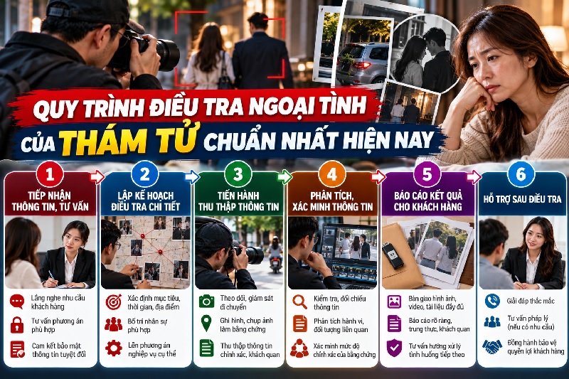Quy trình điều tra ngoại tình của thám tử