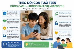 Theo dõi con tuổi teen đúng cách