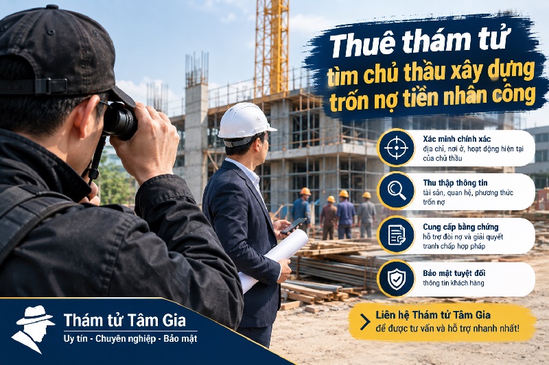 Thuê thám tử tìm chủ thầu xây dựng trốn nợ